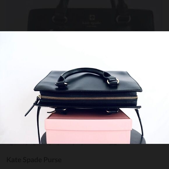 Kate Spade New York Black Leather Mini Hadley Street Bernadine Crossbody Bag - Picture 7 of 16